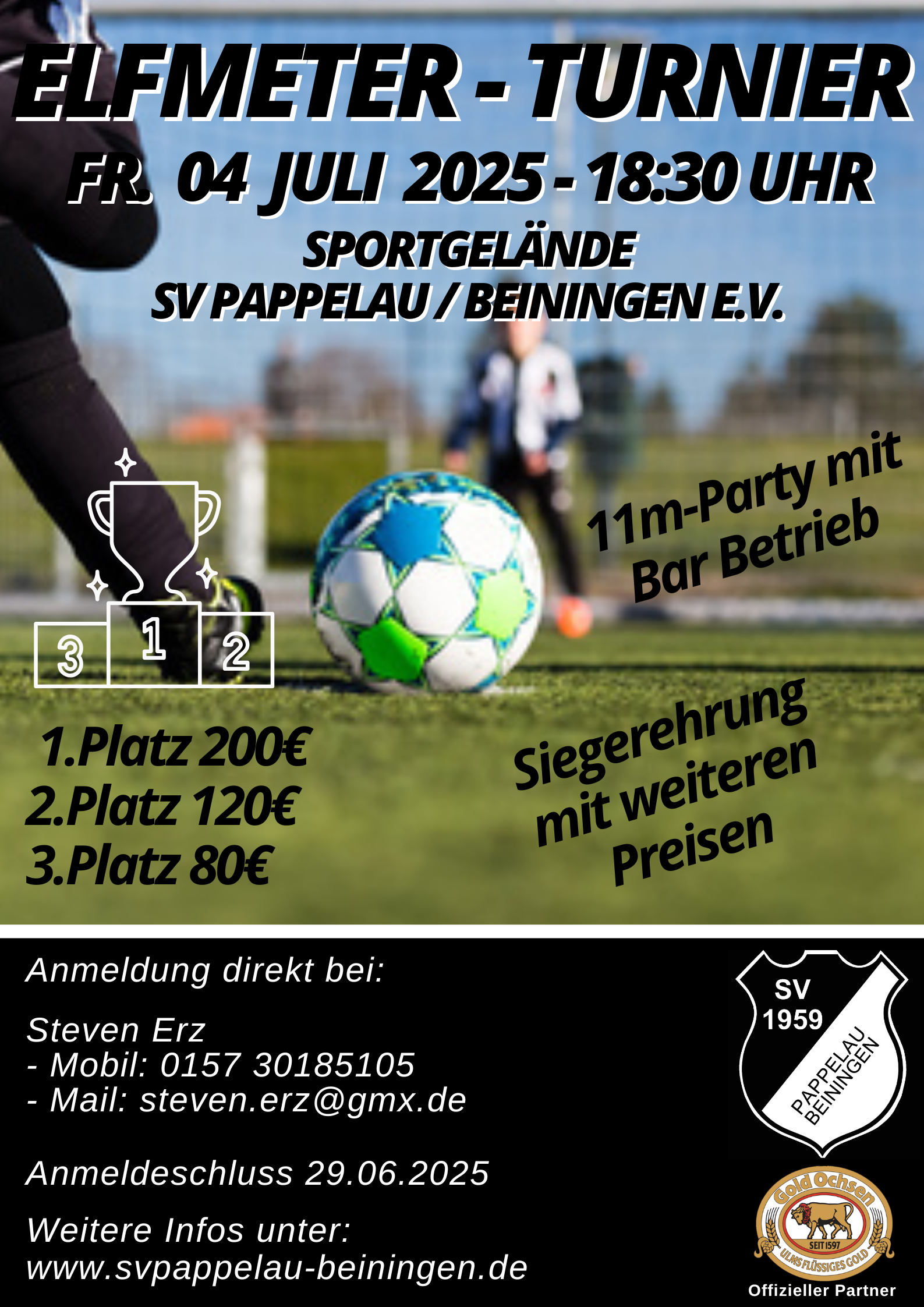 Flyer zum Elfmeter Turnier